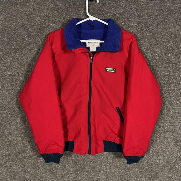 L.L. Bean Jackets & Blazers - Vintage L.L.Bean Jacket Womens Medium Red Warm-up Fleece Lined Windbreaker 90s